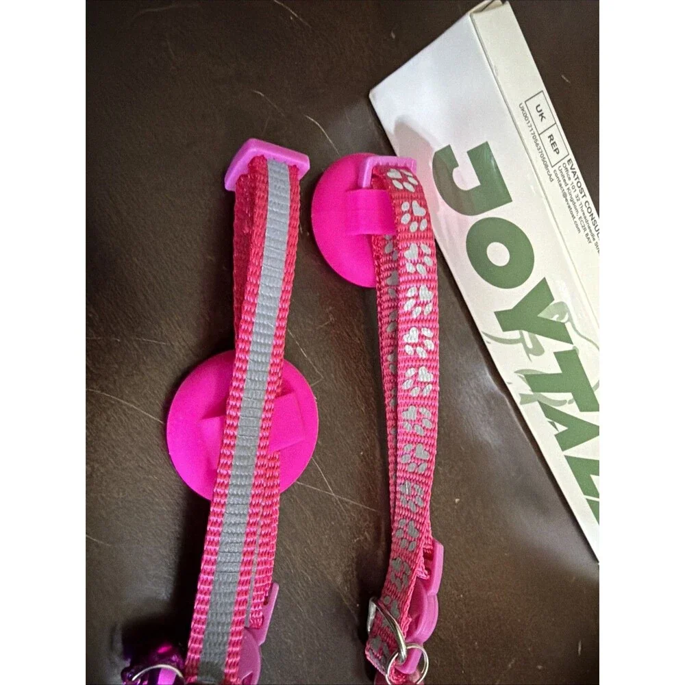 Joytale 2 Pack Reflective AirTag Pet Collar Pink Breakaway Safety Bell New Boxed